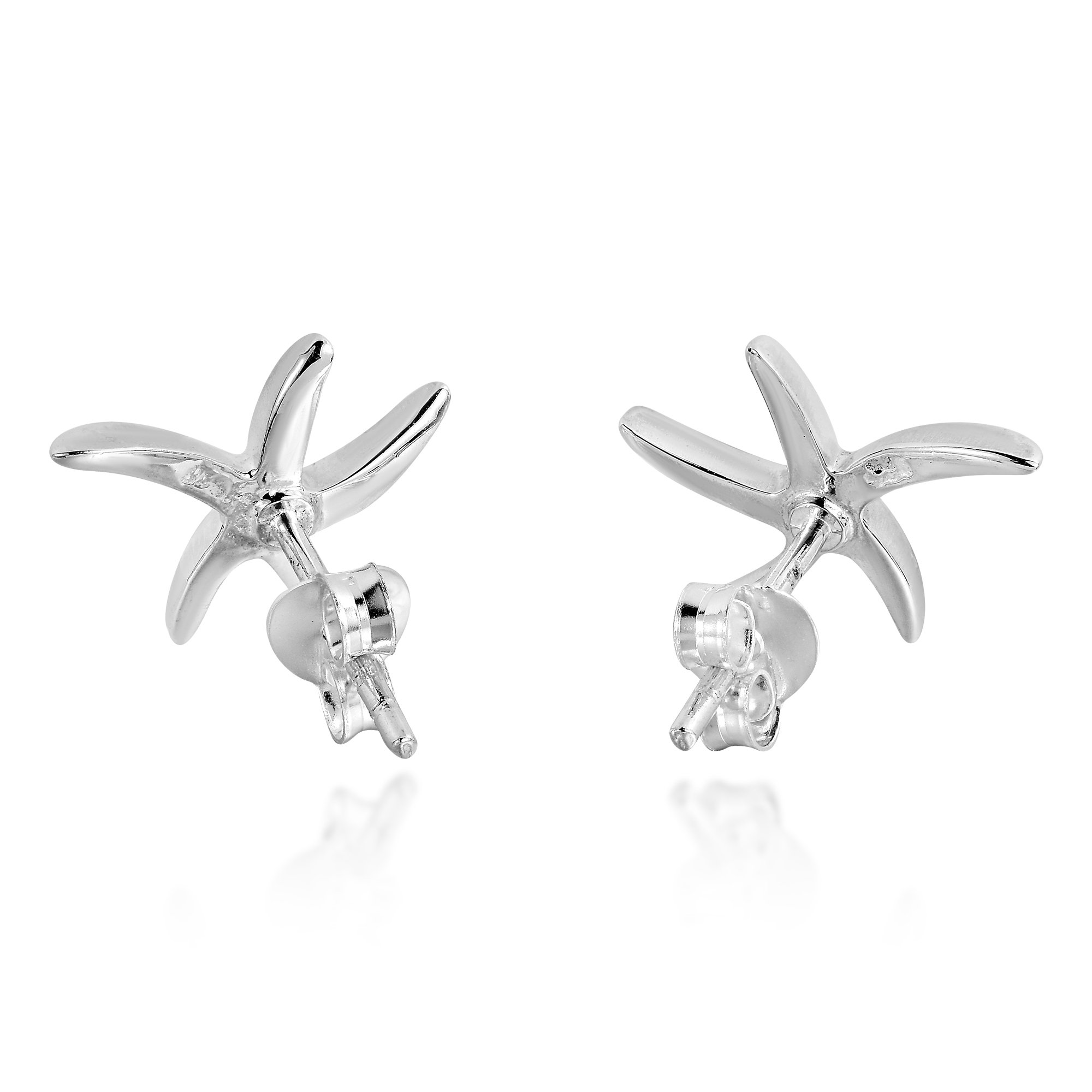 AeraVida .925 Sterling Silver Starfish Stud Earrings for Women - Minimalist Wavy Starfish Dangle Earrings - Perfect for Beach Vacations, Summer Outfits & Gift Giving