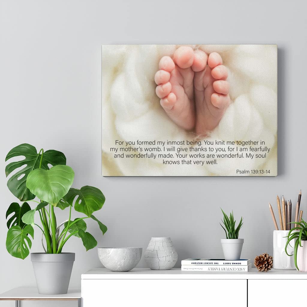 Fearfully and Wonderfully Made Bible Verse Art - Psalm 139:13-14 Scripture Wall Decor for Christian Home, Church & Office - Inspirational Gift for Women, Men, Baptism, Wedding & Housewarming