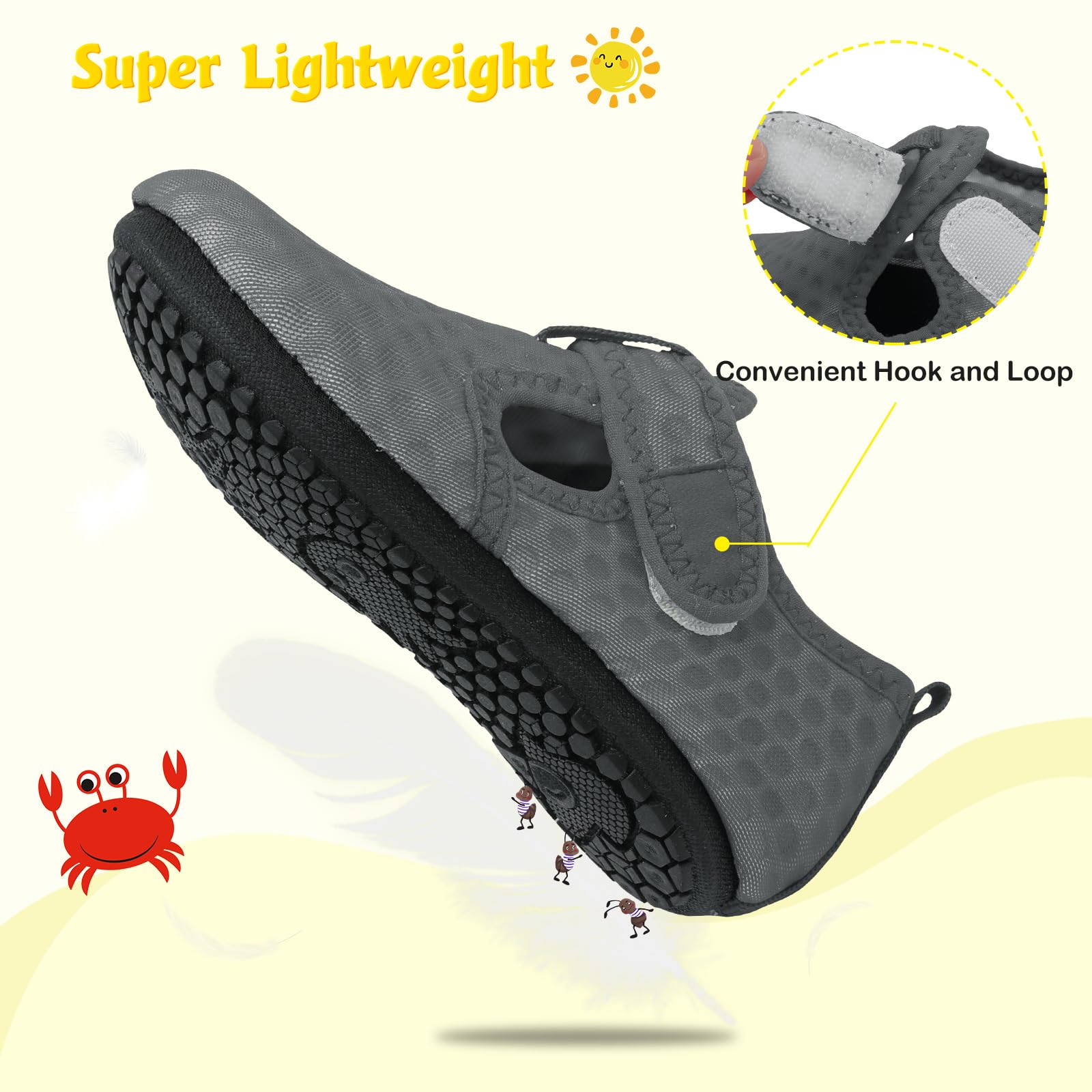 LeIsfIt Toddler Water Shoes for Girls & Boys - Non-Slip Swim Beach Shoes, Barefoot Aqua Socks for Kids - Perfect for Pool, Beach, Water Parks & Outdoor Activities