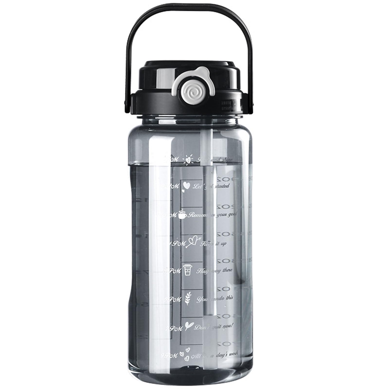 Nayuko 64oz Water Bottle with Straw & Time Marker - Leakproof for Gym, Sports & Outdoor