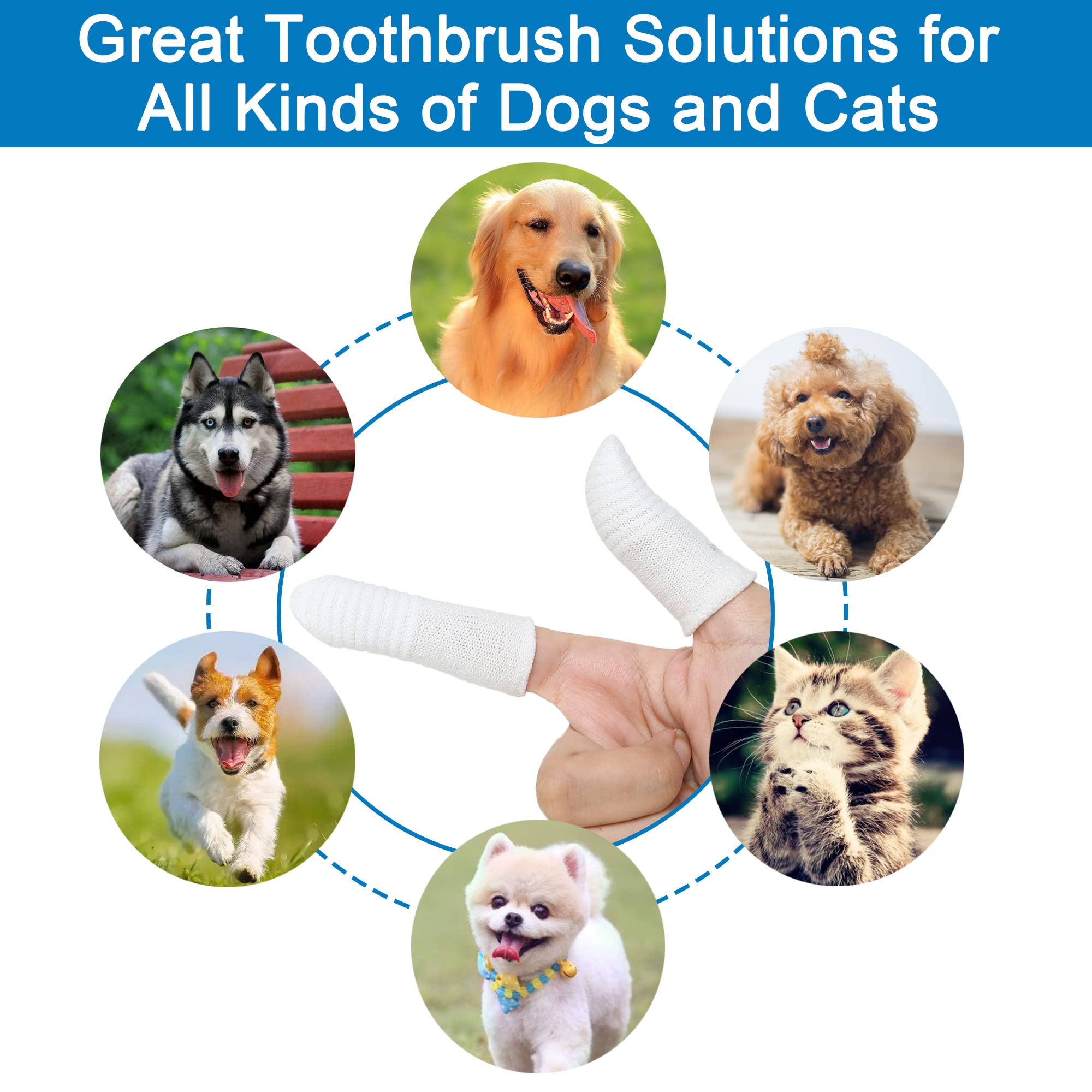 Pet Finger Toothbrush for Dogs and Cats - Soft Washable & Durable Dental Care Set (2 Pack) - Perfect for Daily Teeth Cleaning at Home or Travel Use