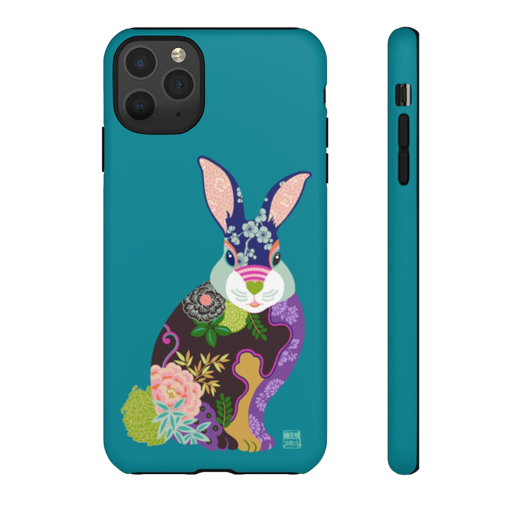 Lucky Peony Rabbit Chinese Zodiac Phone Case - Stylish & Protective Cover for iPhone & Samsung - Perfect for New Year Gifts & Daily Use