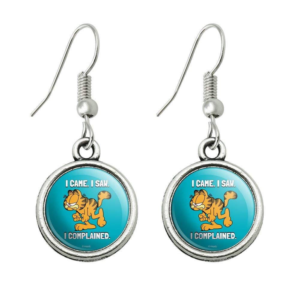 Garfield 'I Came. I Saw. I Complained.' Novelty Drop Charm Earrings - Fun Cartoon Character Dangle Earrings for Women, Perfect for Cosplay, Gift Giving and Daily Wear
