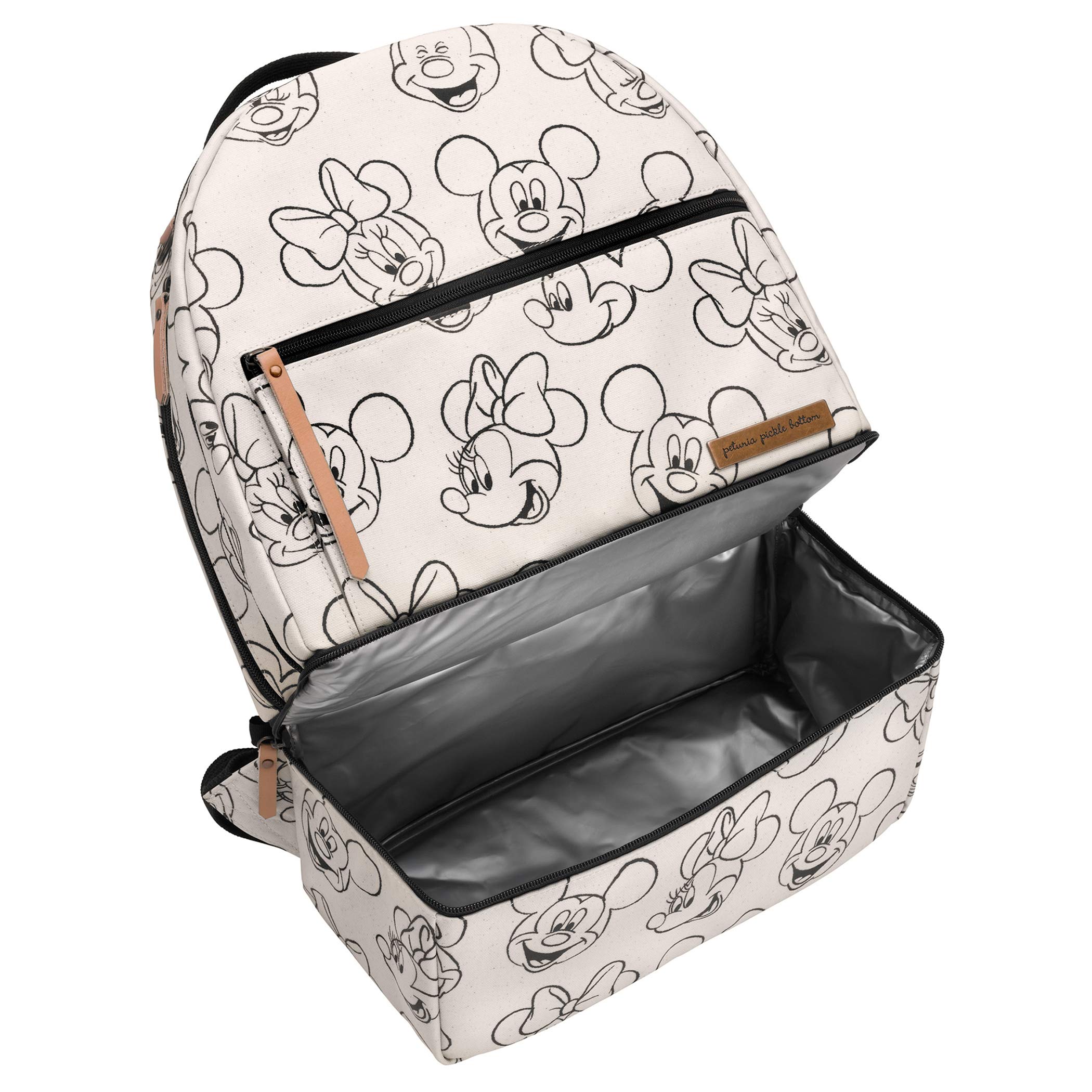 Petunia Pickle Bottom District Backpack - Axis Backpack with Sketchbook Mickey & Minnie Design | Stylish & Functional Diaper Bag for Moms, Travel & Everyday Use