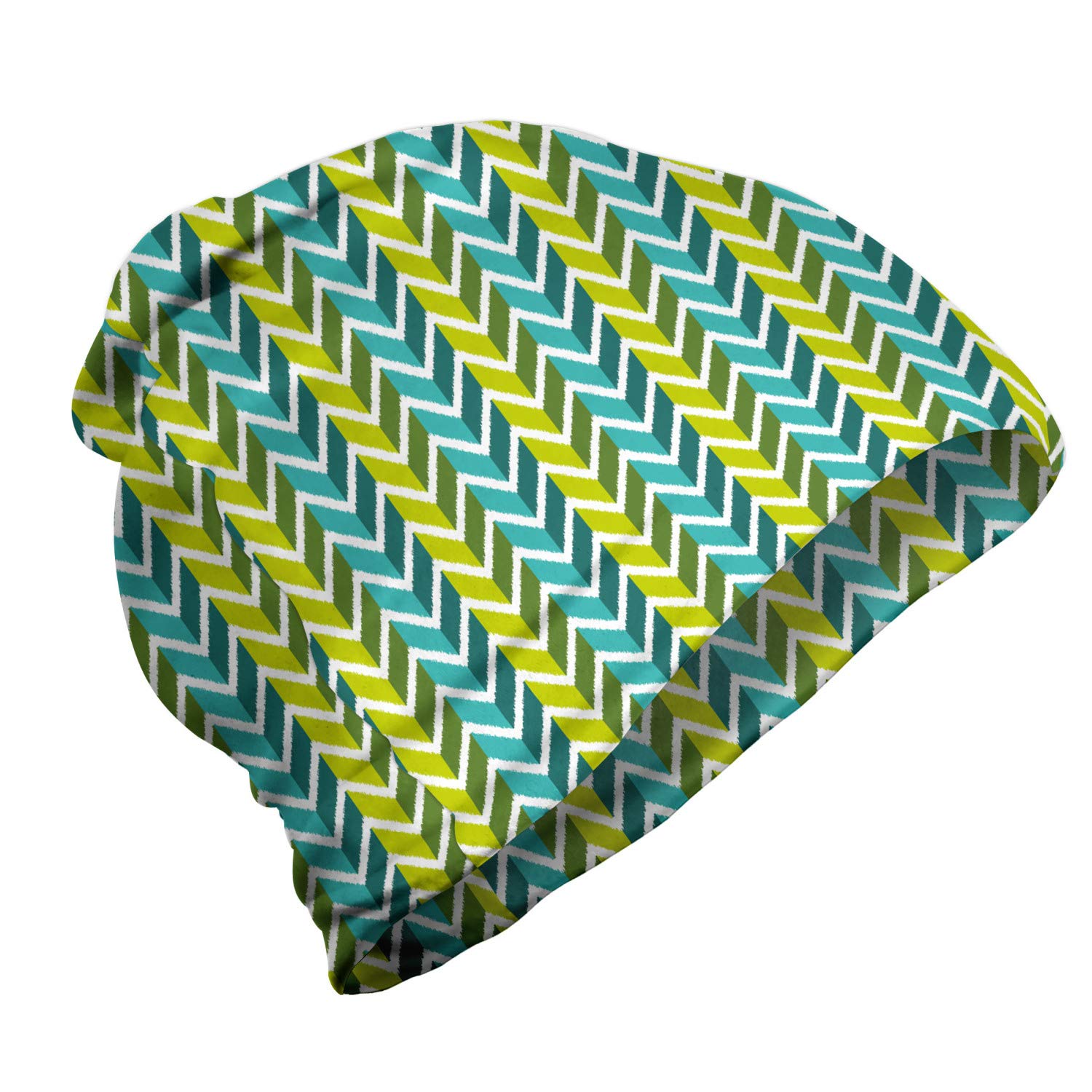 Ambesonne Unisex Beanie - Wavy Herringbone Pattern Knit Hat for Men & Women - Perfect for Hiking, Outdoor Activities & Winter Sports