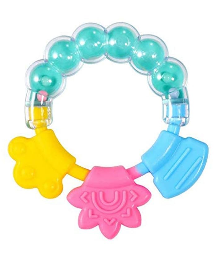 **JoyBuzz Silicone Baby Rattle Teether - BPA-Free, Natural & Organic Teething Toy for Infants, Toddlers & Kids | Soft, Safe & Soothing for Sore Gums - Perfect for Home, Travel & Daycare (Green)**