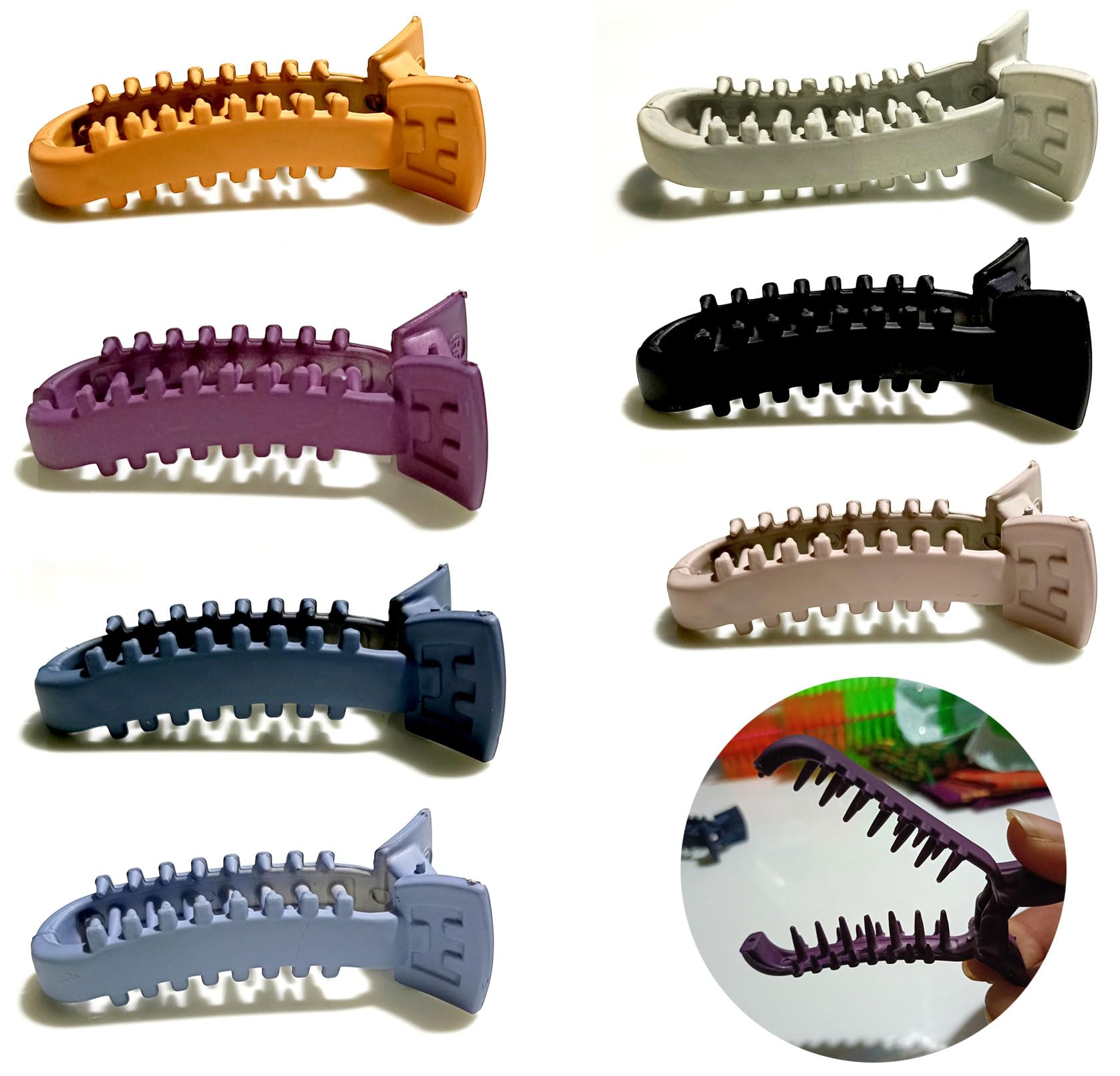Bharatgaurav Matte Banana Hair Clips for Women & Girls - Pack of 6 Non-Slip Claw Clips | Trendy Hair Accessories for School, Work, Parties & Everyday Use