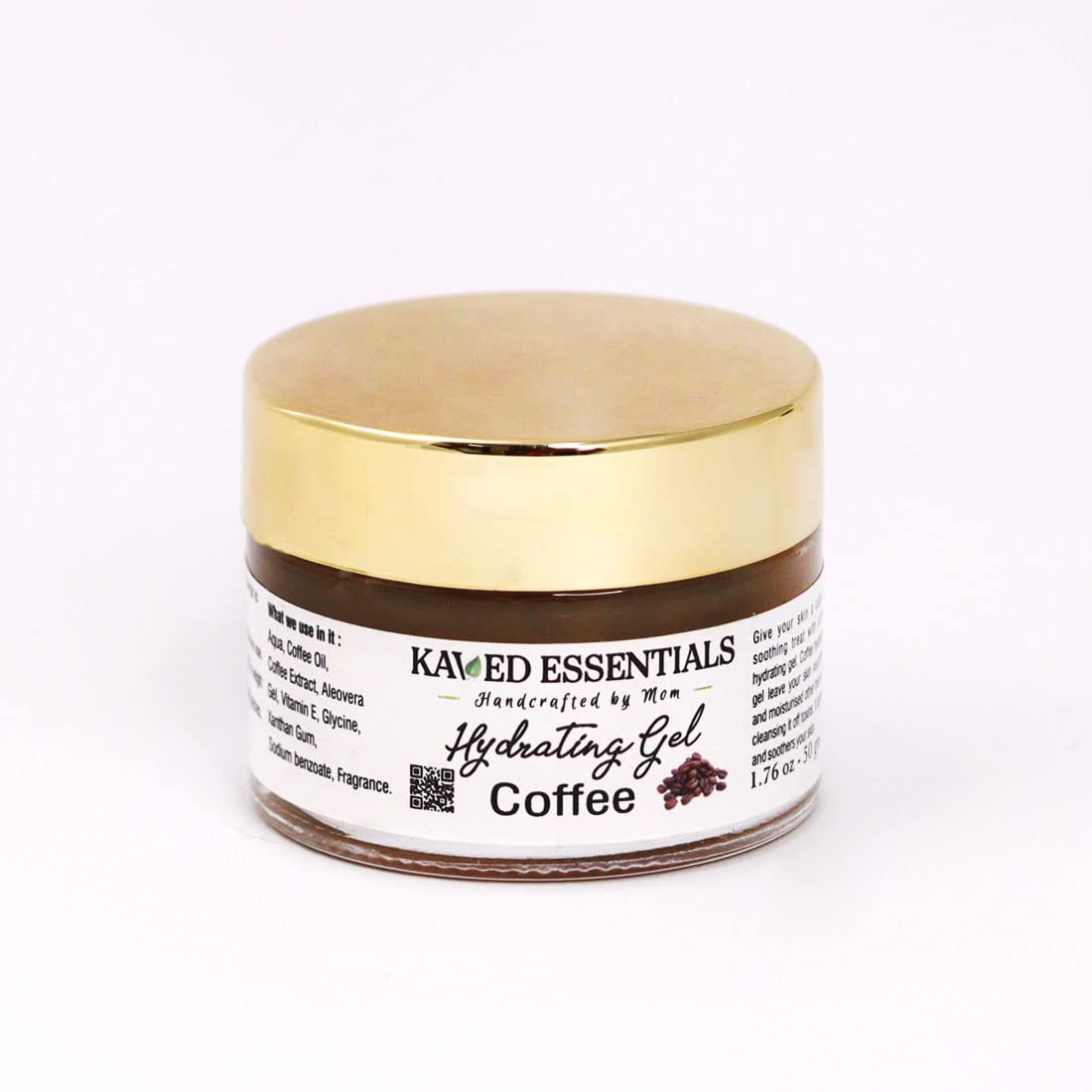 KAVED ESSENTIALS Coffee Face Gel - 50g | Hydrating & Brightening Skincare for Glowing Skin | Perfect for Morning Routine & Post-Workout Refreshment