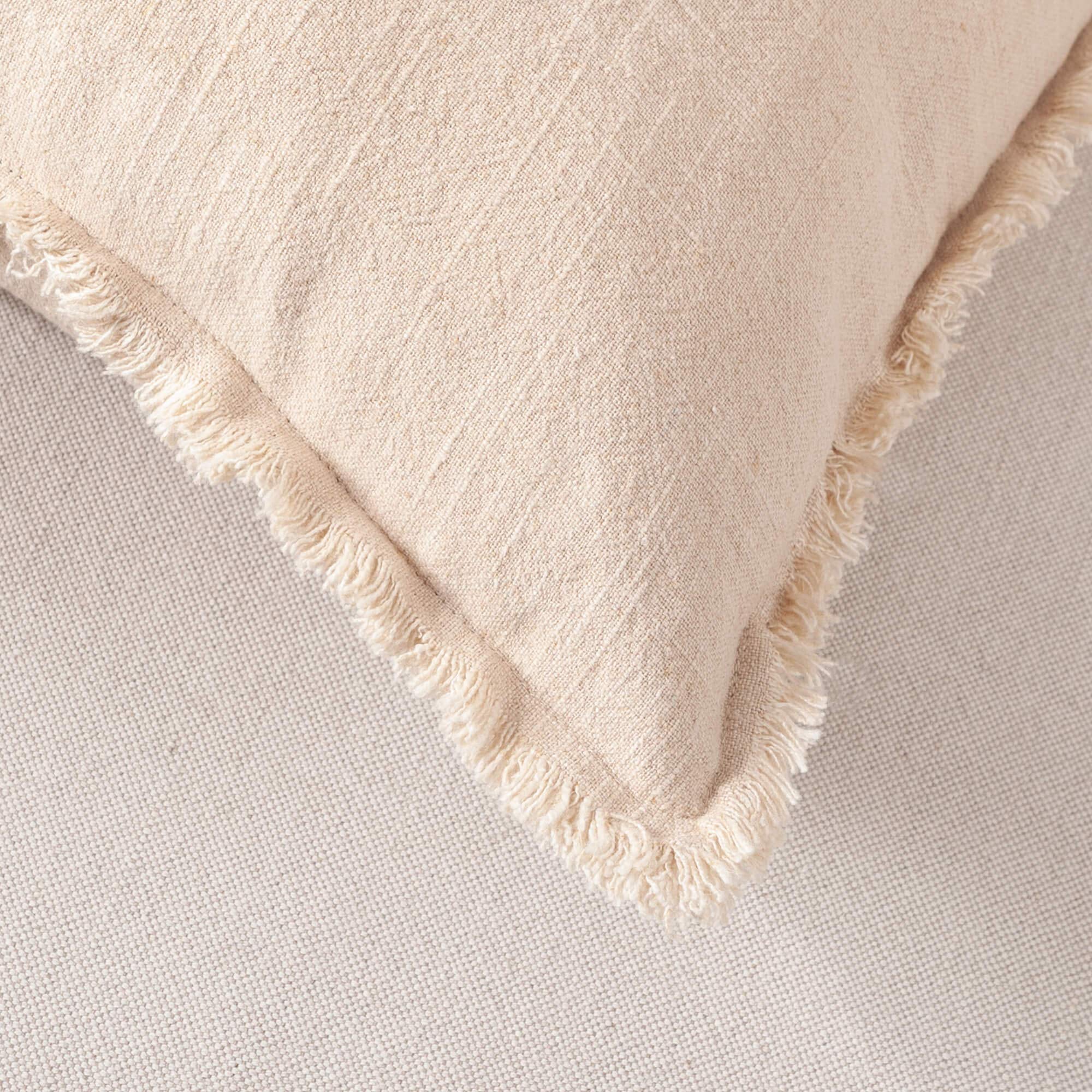 ATLINIA Farmhouse Linen Throw Pillow Cover 20x20 - Boho Decorative Cushion Cover for Bed, Couch, Sofa & Outdoor Use - Neutral Beige Home Decor Accent for Living Room, Patio & Garden
