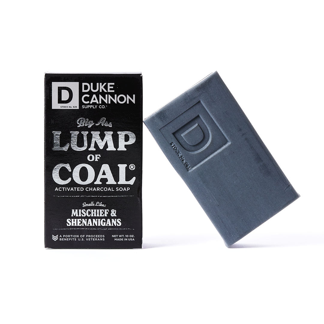 Duke Cannon Lump of Coal Big Ass Brick of Soap - Extra Large Charcoal Bar Soap for Men, Deep Cleansing & Exfoliating, Great for Shower, Gym & Travel