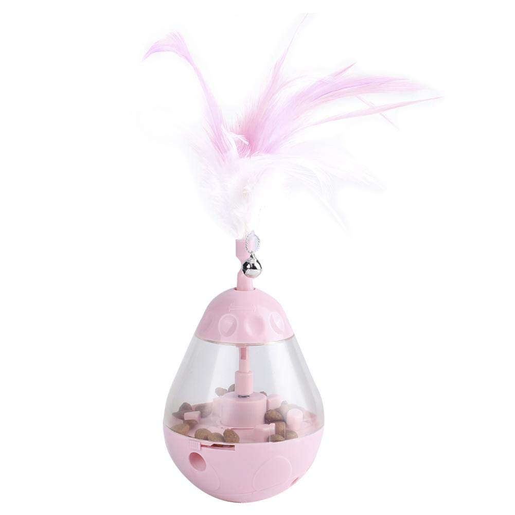 Eecoo ABS Pink Durable Pet Food Dispenser Swing Tumbler with Bell - Interactive Cat Toy for Mental Stimulation & Fun Playtime - Perfect for Indoor Cats, Kittens, and Playful Pets