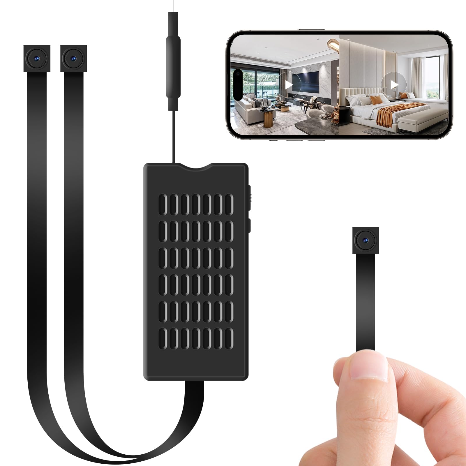 2K Mini Spy Camera - Wireless WiFi Hidden Surveillance Cam with Motion Detection, Tiny Covert Nanny Cam for Home Security & Indoor Monitoring | Perfect for Baby Monitoring, Pet Watching & Office Surveillance