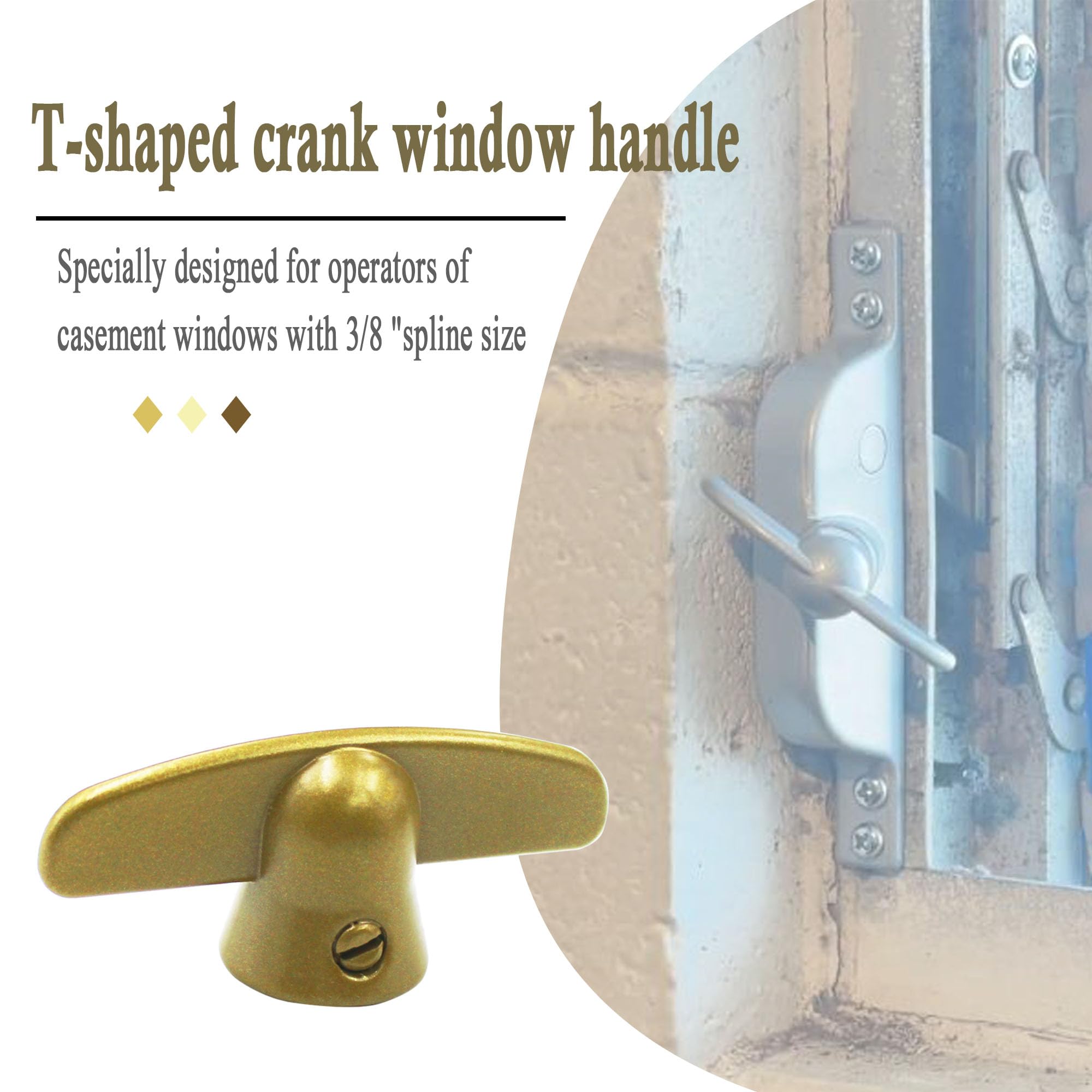 Pella Window T-Crank Handle Replacement - 3/8