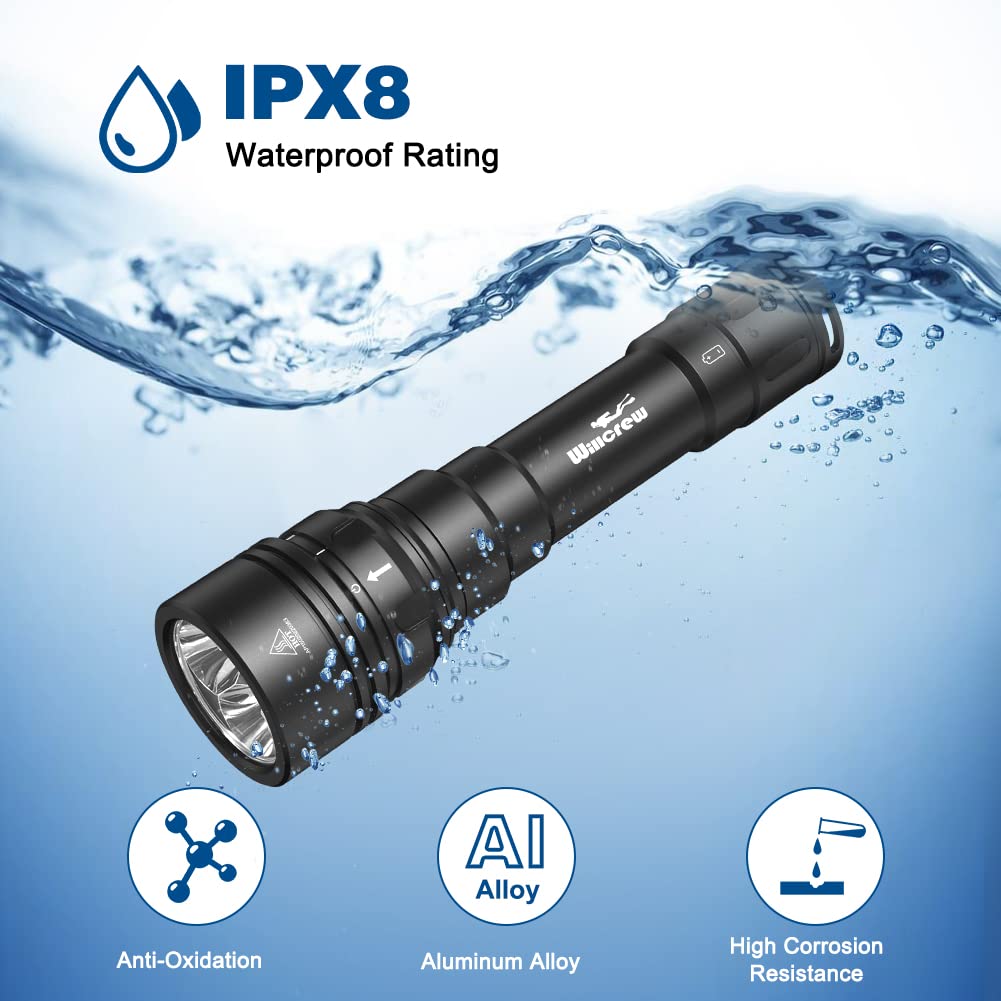 **DX150 15000 Lumen Professional Scuba Diving Flashlight – Waterproof Rechargeable Underwater Dive Torch with 4 Light Modes, Charger & Toolbox – Perfect for Deep Sea Diving, Night Snorkeling & Cave Exploration**