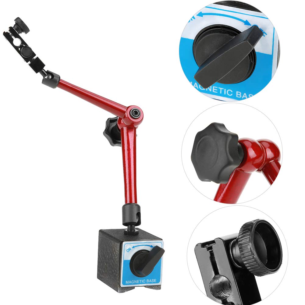 Adjustable Magnetic Dial Indicator Base Stand Holder - 350mm Universal Measuring Stand with Strong Magnet for Test Gauges - Perfect for Precision Machining, Metalworking, and Engineering Measurements