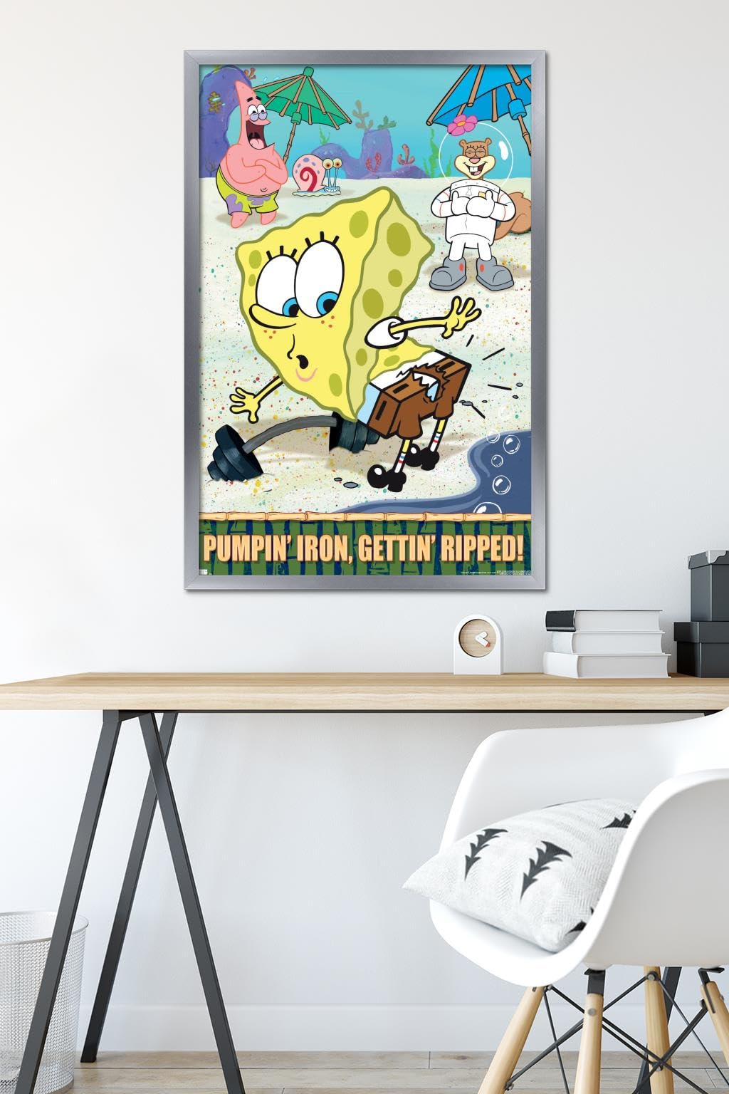 Trends International Nickelodeon SpongeBob SquarePants Wall Poster - 22.375 x 34 Inches, Silver Framed Version, Cartoon Home Decor for Kids Room & Game Room