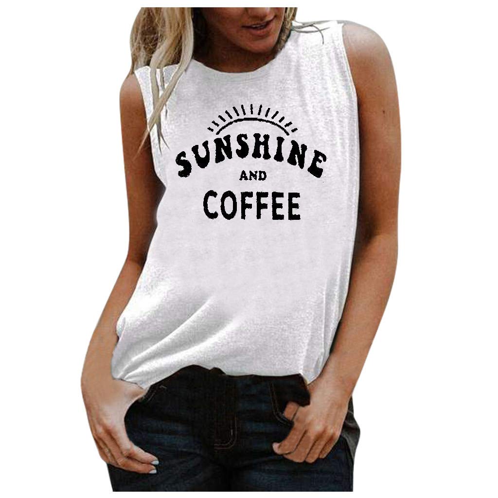Women's Plus Size Casual Graphic Print Letter Tank Tops - Sleeveless Summer Fashion Tops for Beach, Vacation & Everyday Wear