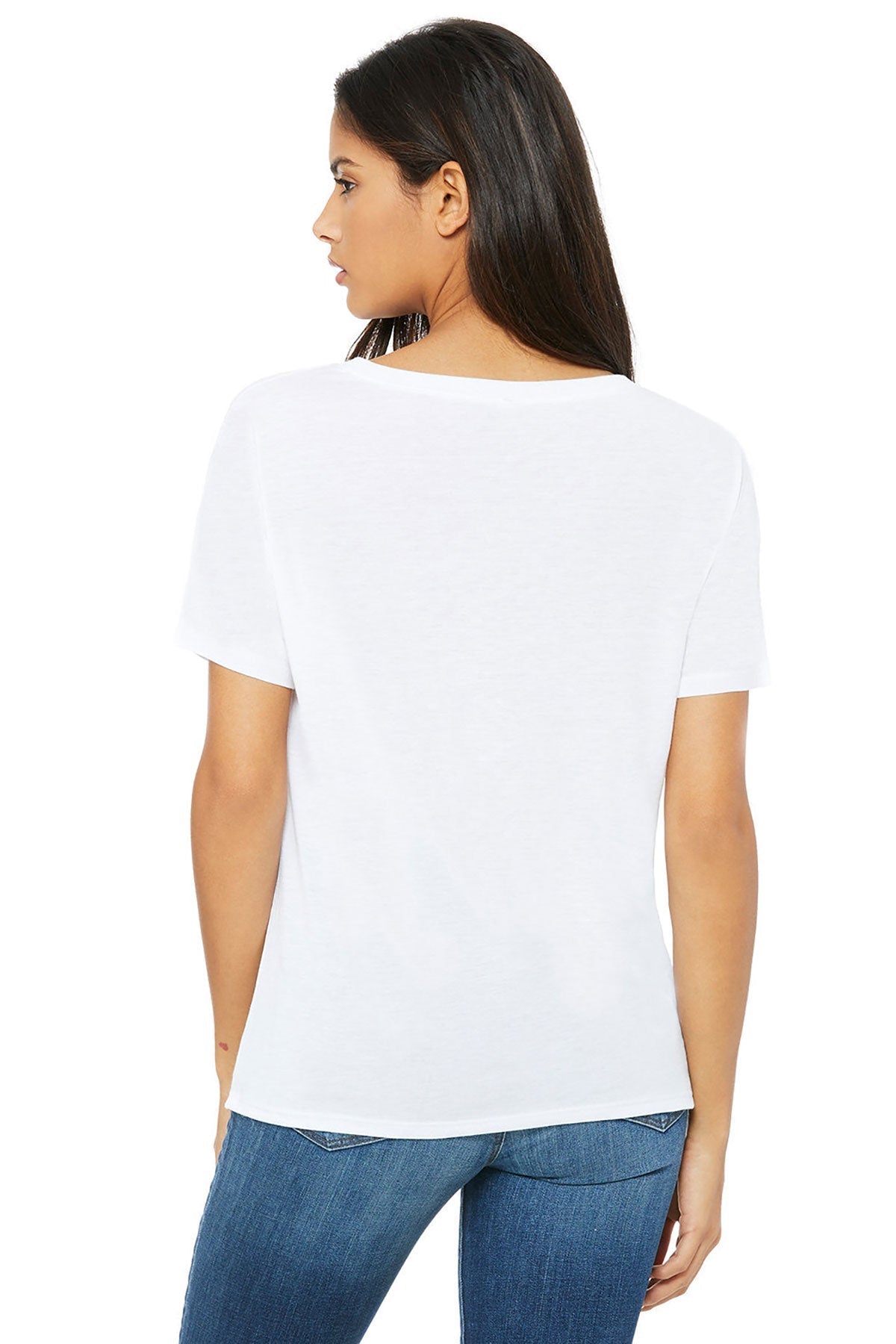 Bella Canvas Women's Slouchy V-Neck T-Shirt - Soft Comfortable Casual Tee - Perfect for Everyday Wear, Lounge & Outfits - White [Appalachian Heating]