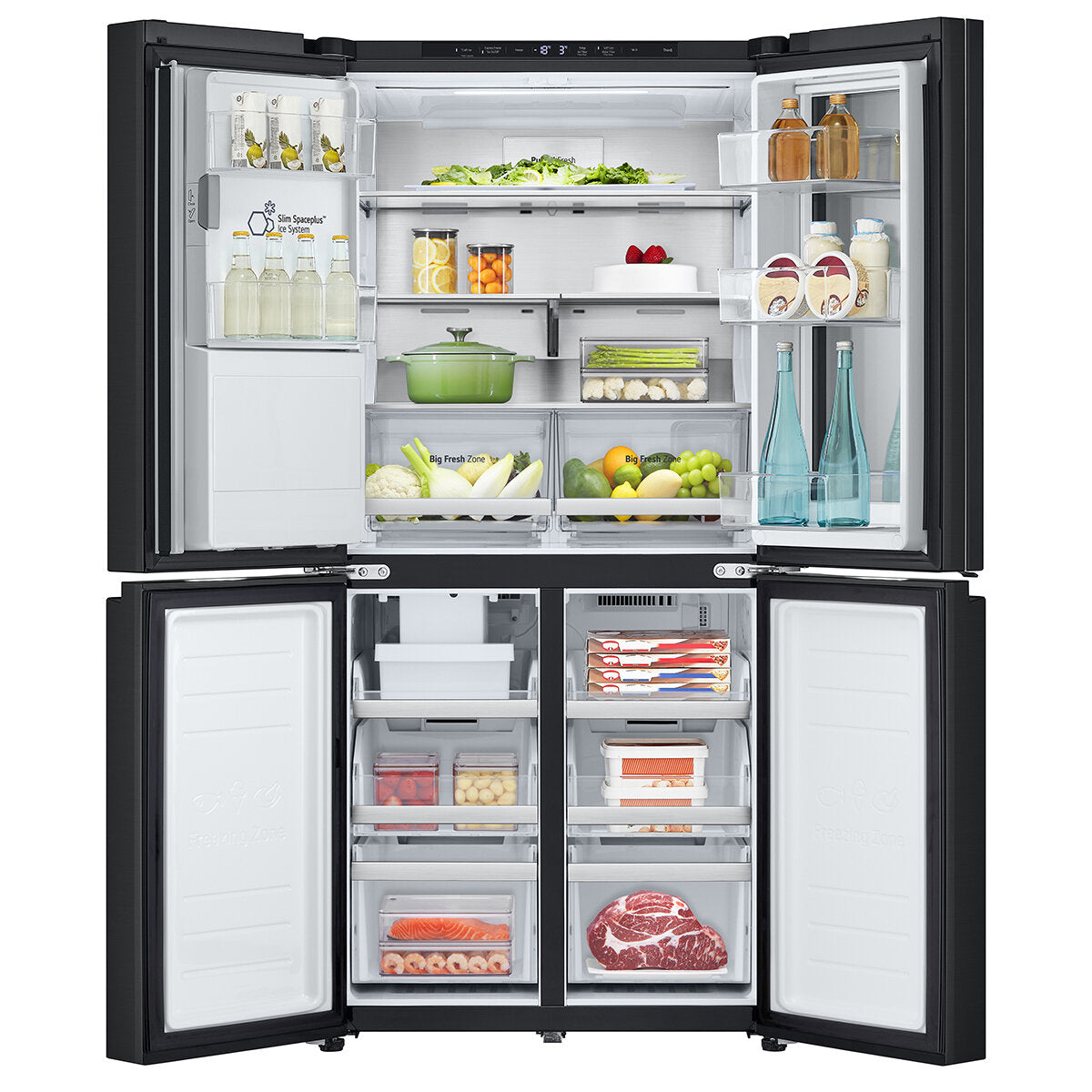 LG 508L French Door Refrigerator with InstaView Door-in-Door, Ice & Water Dispenser - Matte Black (GF-V500MBLC) - Perfect for Modern Kitchens & Large Family Storage