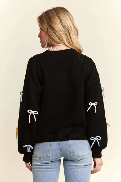 Elegant Bow Detail Sweater for Women - On Sale $31.20 | Cozy Winter Pullover for Office, Date Night & Holiday Outfits