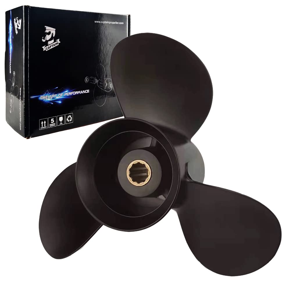 Boatman Aluminum Outboard Boat Propeller for Mercury Engines 25HP 28HP 30HP - 10 Spline Tooth RH Rotation - Perfect for Fishing, Boating & Marine Activities
