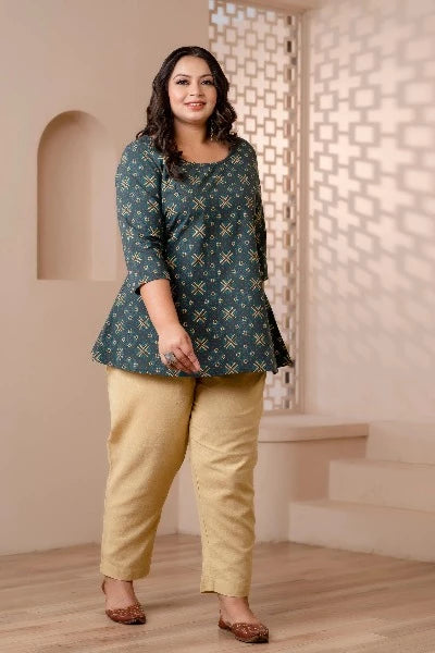 Stylish Plus Size Short Kurti Tunic for Women - Comfortable & Trendy Casual Wear for Office, Parties & Everyday Outfits