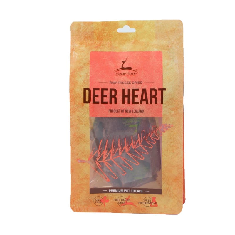 Dear Deer Heart Freeze Dried Dog & Cat Treats 50g - Natural Protein Snacks for Pets - Perfect for Training Rewards & Daily Treats