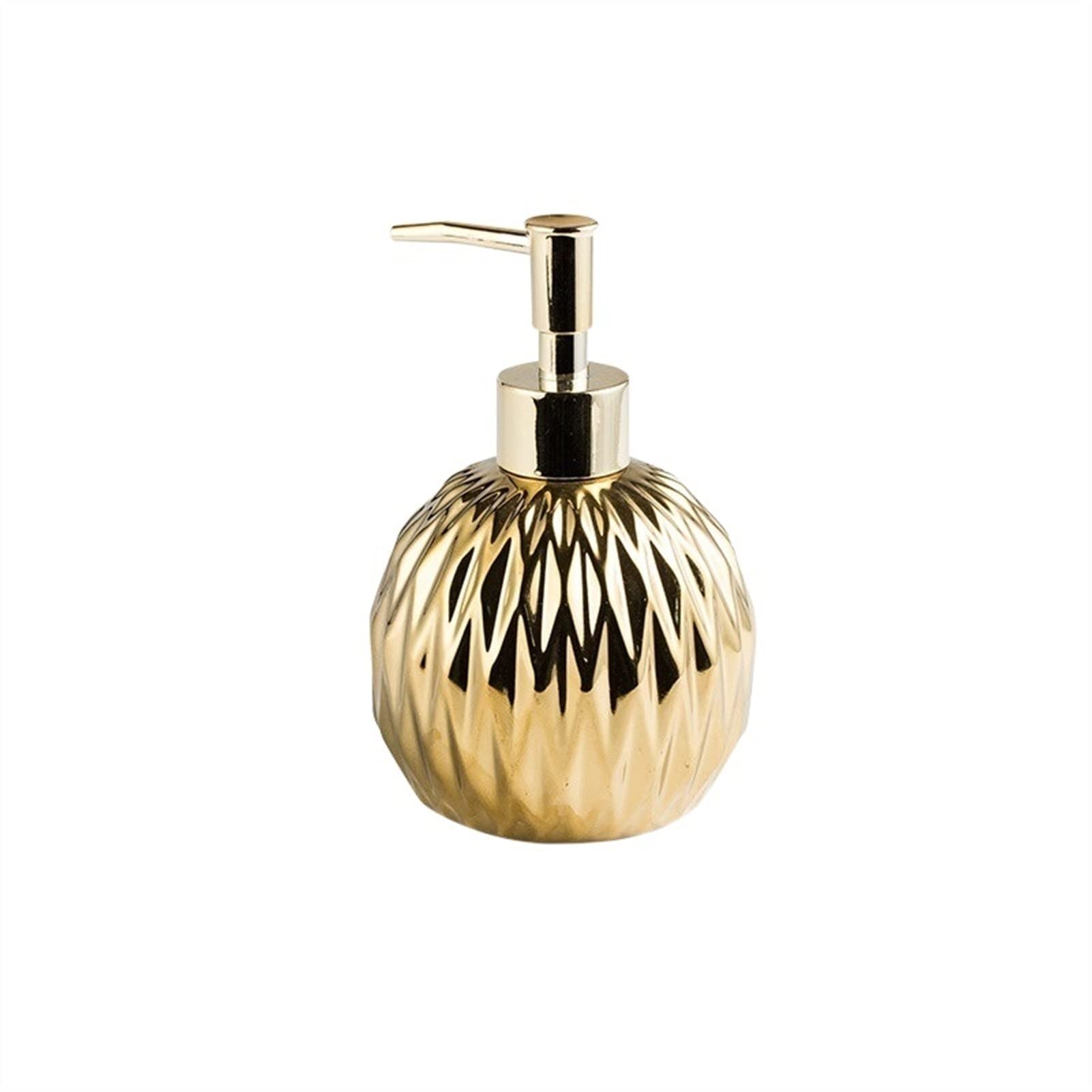 Refillable Foaming Soap Dispenser 250ML - Gold Hand Soap Bottle with Flower Pump Head for Bathroom, Kitchen & Travel | Empty Cosmetic Bottle for Shampoo, Lotion & Liquid Soap