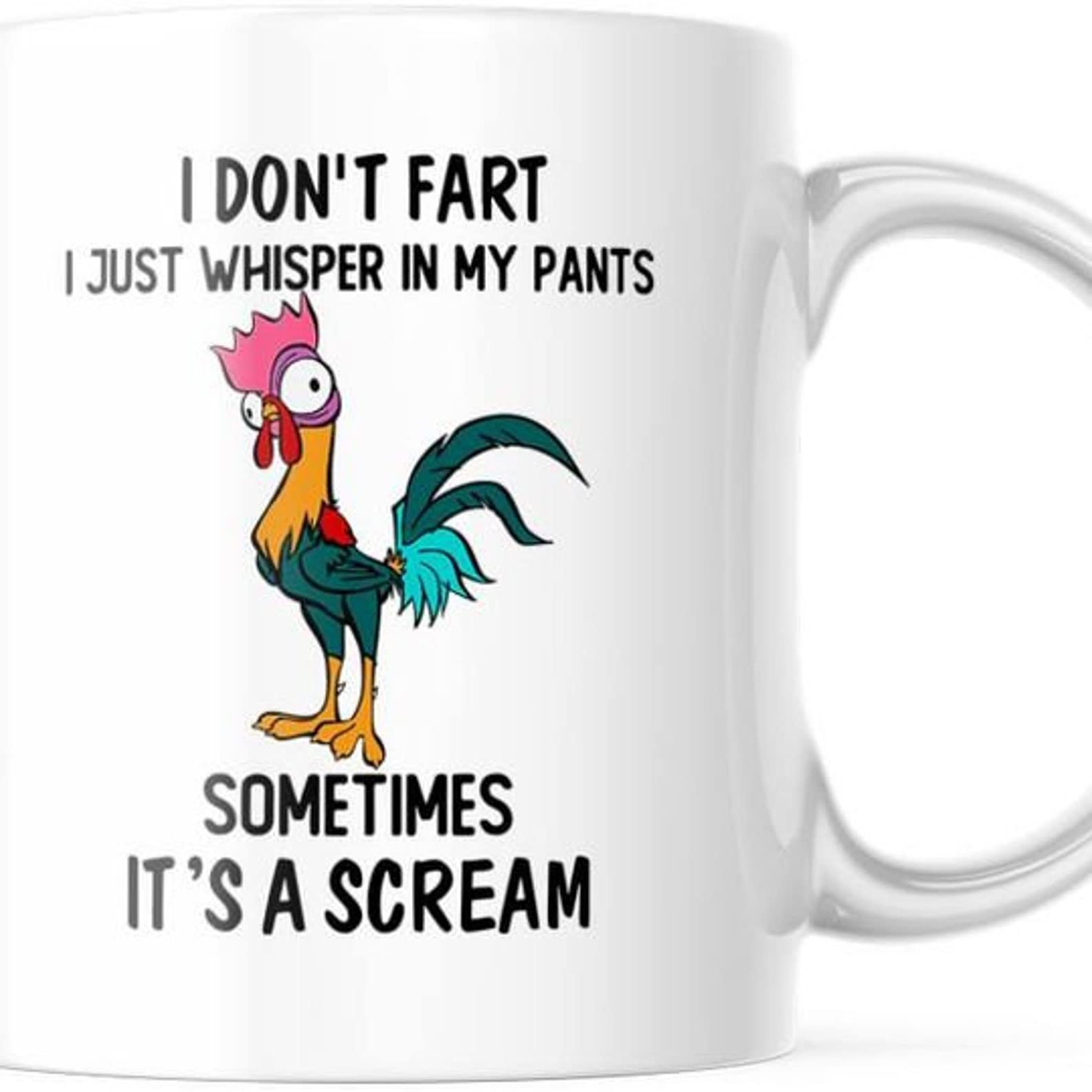 Funny Chicken Coffee Mug - 'I Don't Fart, I Just Whisper In My Pants' - 11oz & 15oz Novelty Tea Cup for Chicken Lovers | Perfect Birthday & Christmas Gift for Men & Women | Great for Office Humor, Gag Gifts & Coffee Lovers' Collections