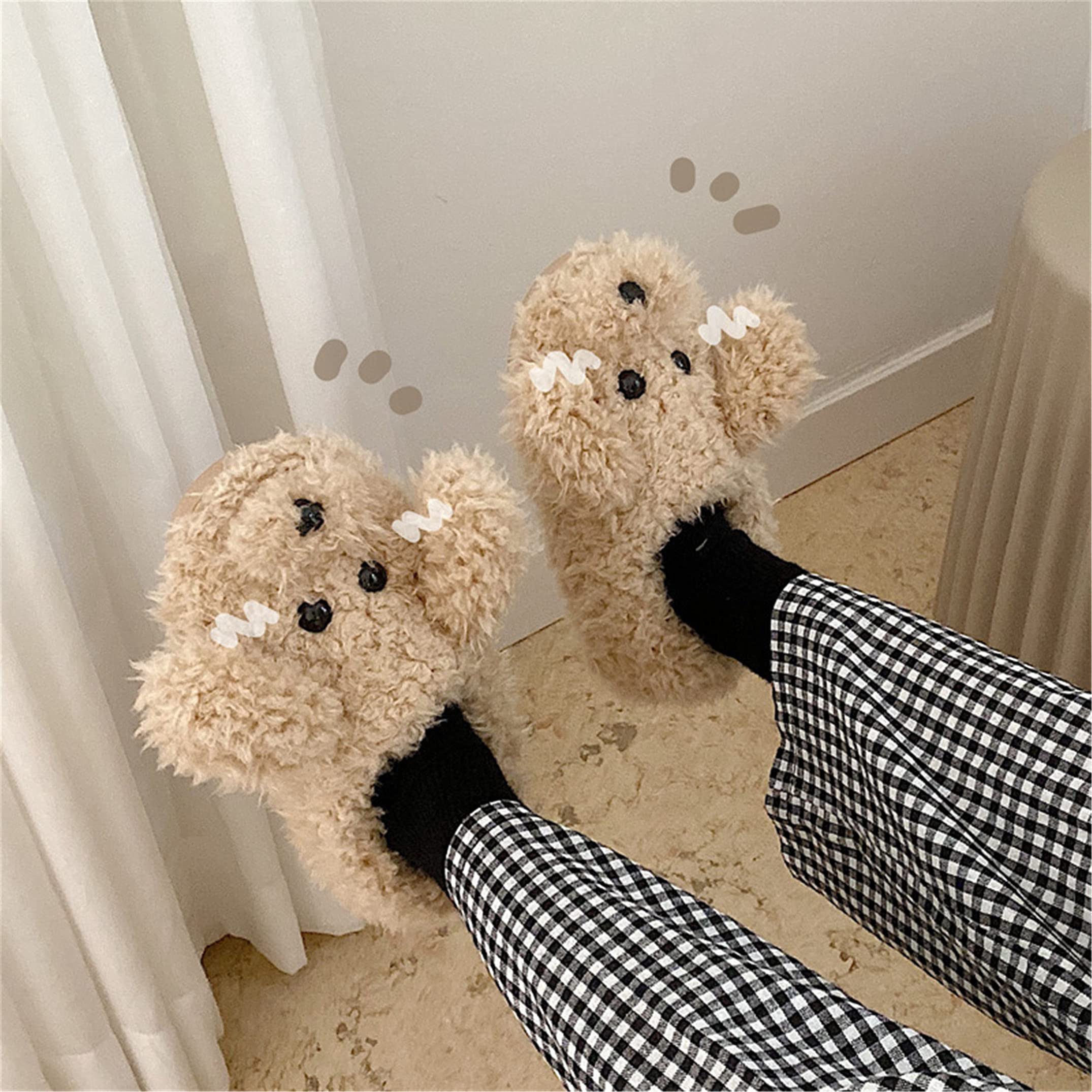 YILANLAN Women's Cartoon Animal Dog Slippers - Cozy Winter House Shoes for Women, Non-Slip Indoor/Outdoor Fuzzy Slippers - Perfect for Home, Lounge, and Gift Giving