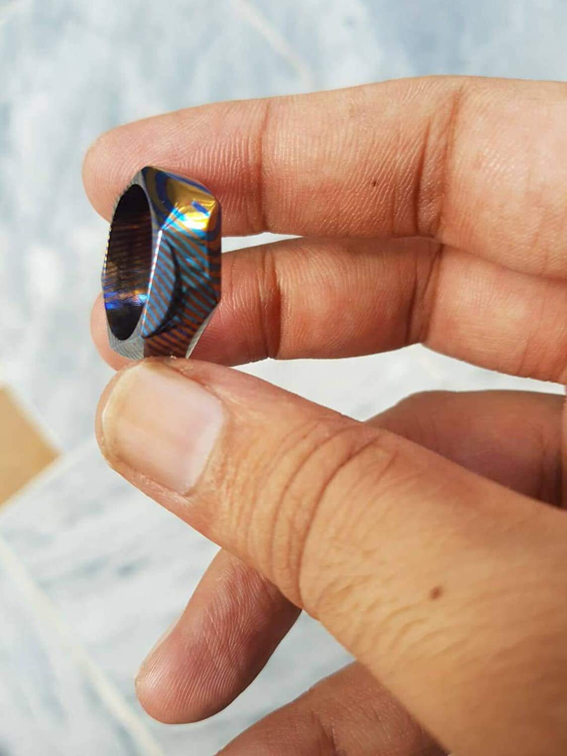 Handmade Damascus Steel Titanium Ring - Custom Comfort Fit Wedding Band for Men & Women, Unisex Modern Jewelry, Engagement & Statement Ring - Perfect for Weddings, Anniversaries & Special Occasions