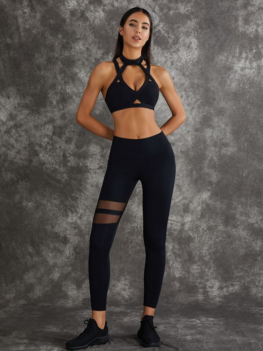 ZASUWA Women's High Waisted Scrunch Butt Lifting Leggings - Sexy Cut Out Mesh Pocket Yoga Pants for Workout, Gym & Running