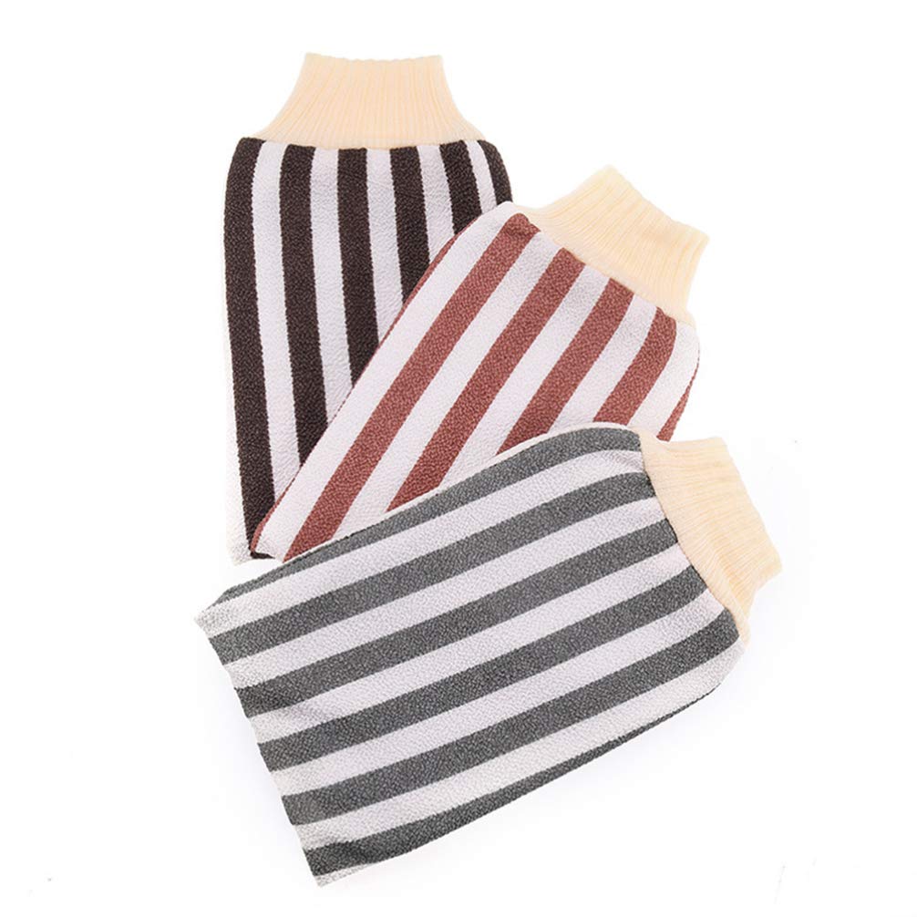 3-Pack Exfoliating Bath Mitts & Gloves - Body Scrubber for Dead Skin Removal, Spa & Skin Care - Soft Turkish Towel Material - Perfect for Shower, Bath & Home Spa Relaxation