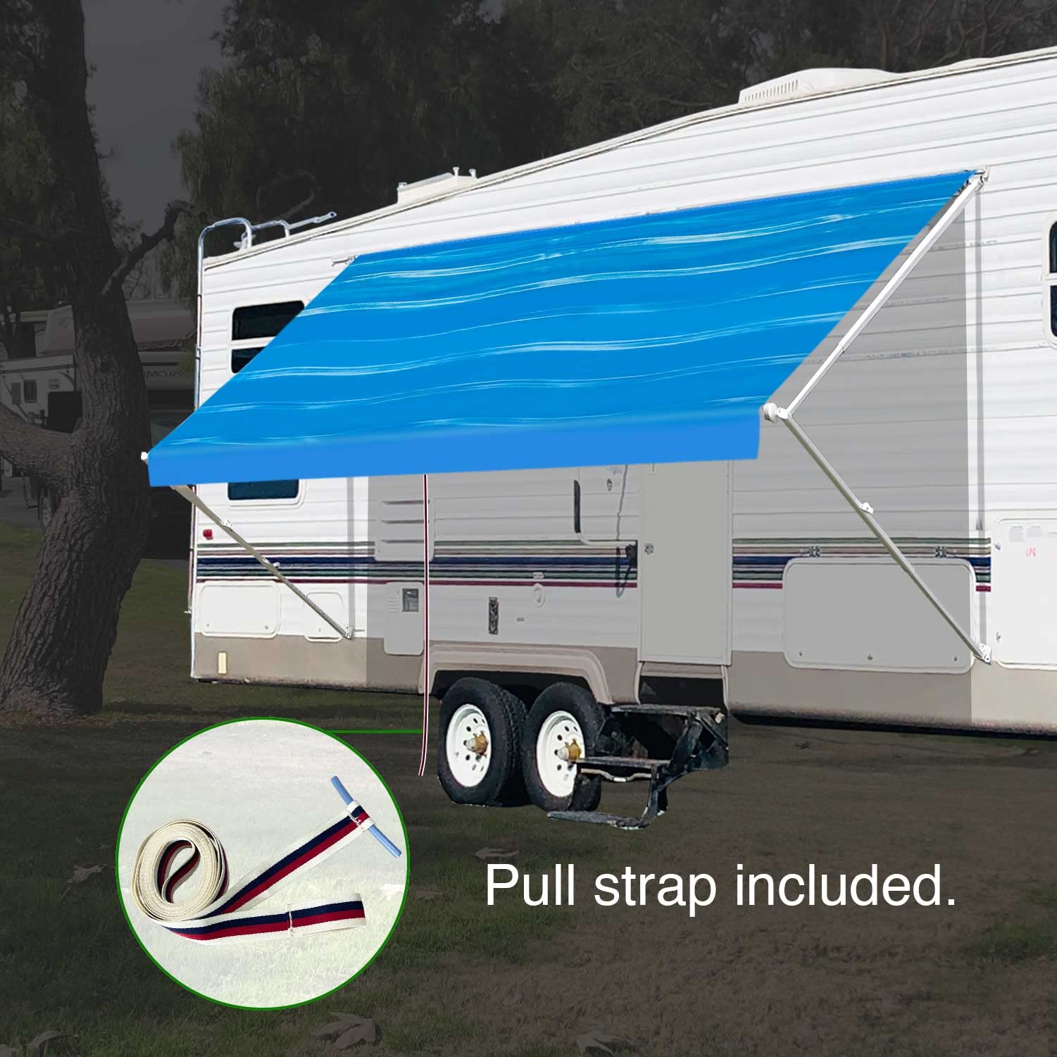 Heavy Duty RV Awning Fabric Replacement - 20'3