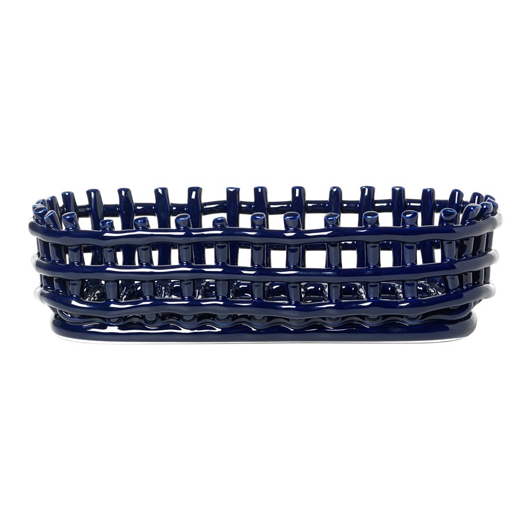 Premium Ceramic Basket - Elegant Oval Design for Home Decor, Kitchen Storage & Gift Giving | Perfect for Fruits, Bread, and Organizing Essentials
