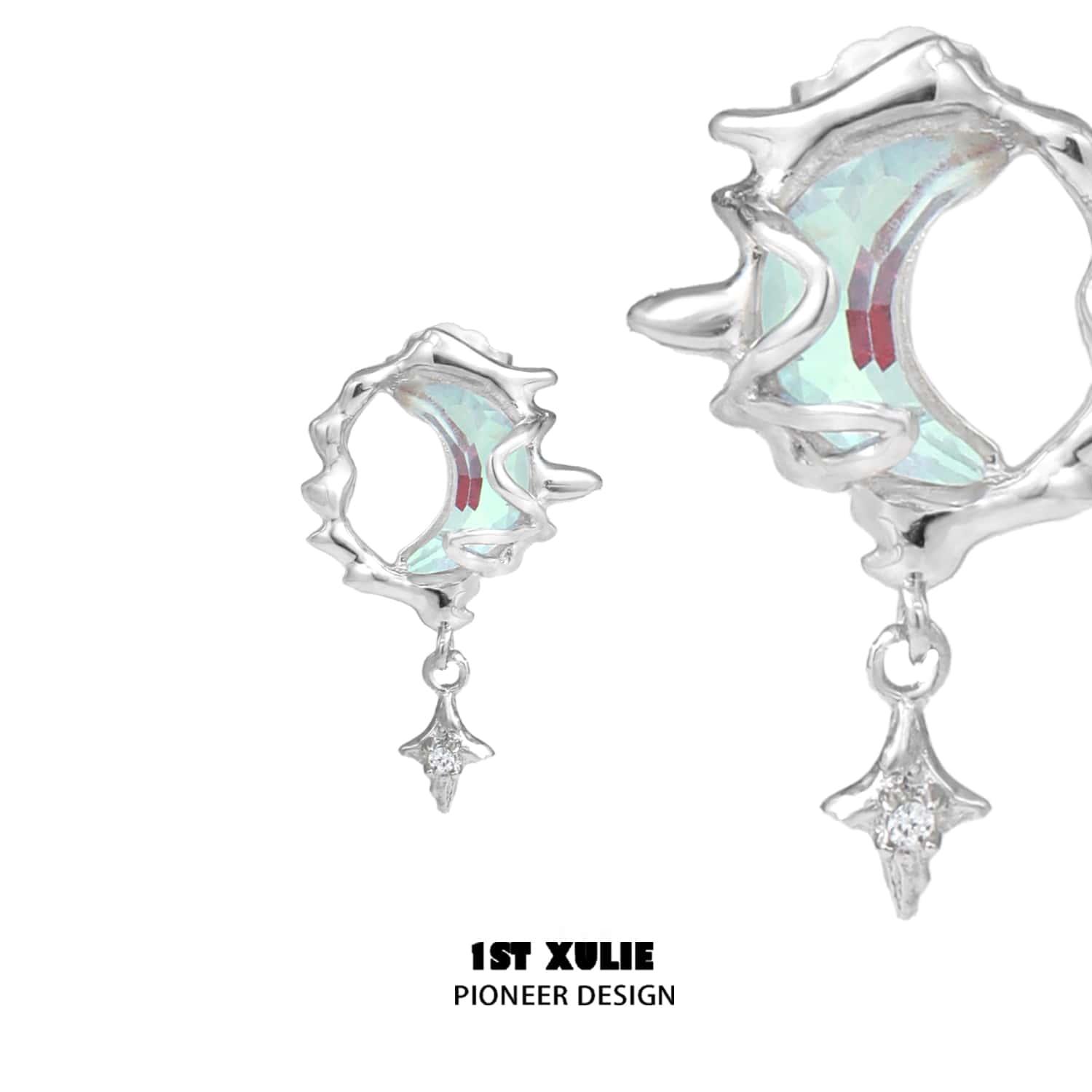 Melting Crescent S925 Sterling Silver Moon Earrings for Women - Hypoallergenic Dainty Celestial Jewelry - Perfect for Everyday Wear, Date Nights & Boho Fashion