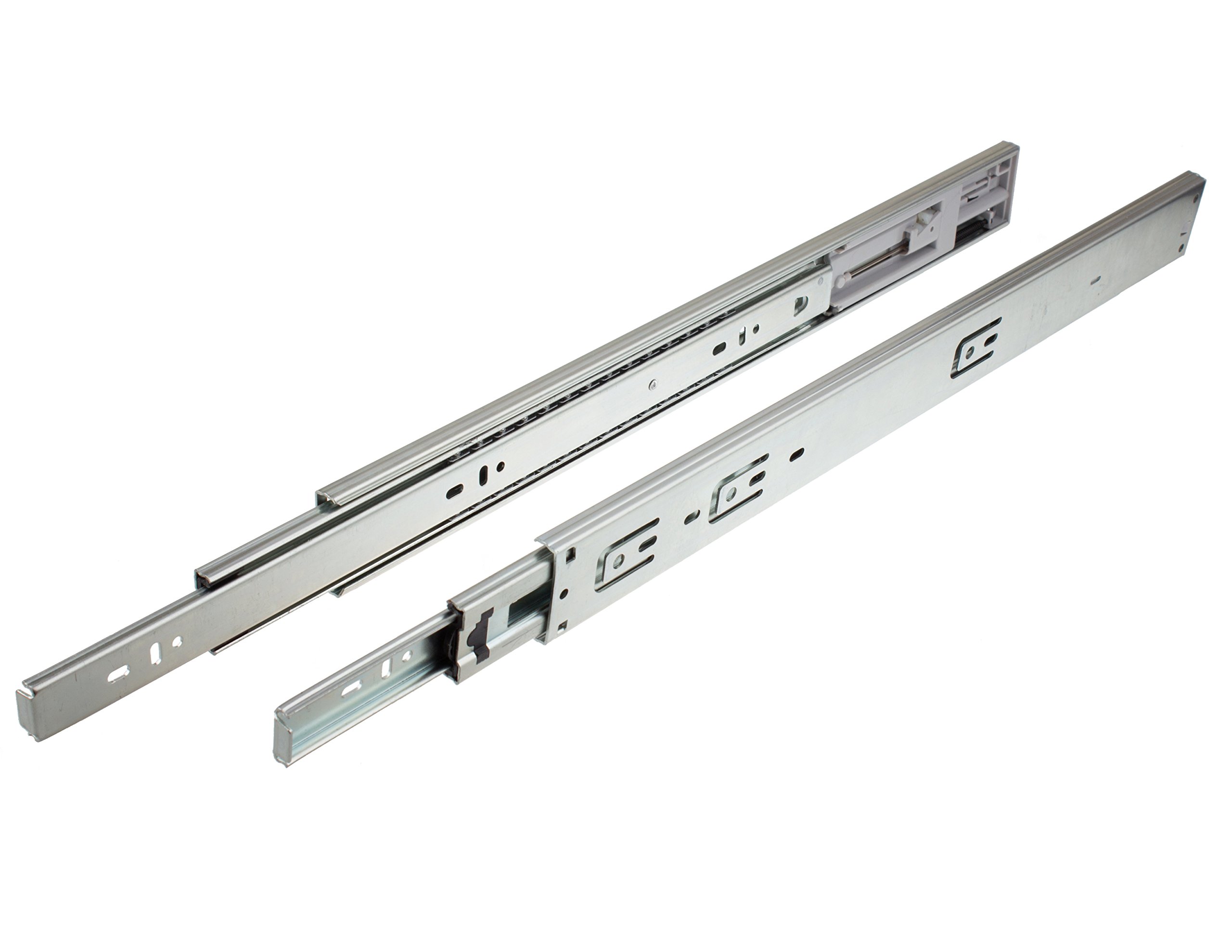 GlideRite 18 Inch Soft Close Drawer Slides - 100 lb Capacity, Full Extension, Side Mount (10 Pack, Silver) - Perfect for Kitchen Cabinets, Office Furniture & DIY Storage Solutions