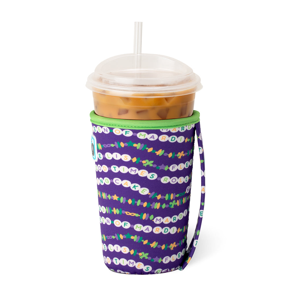 My Mardi Gras Medium Iced Cup Coolie - Insulated Tumbler for Cold Drinks, Perfect for Parties, Beaches, and Outdoor Events