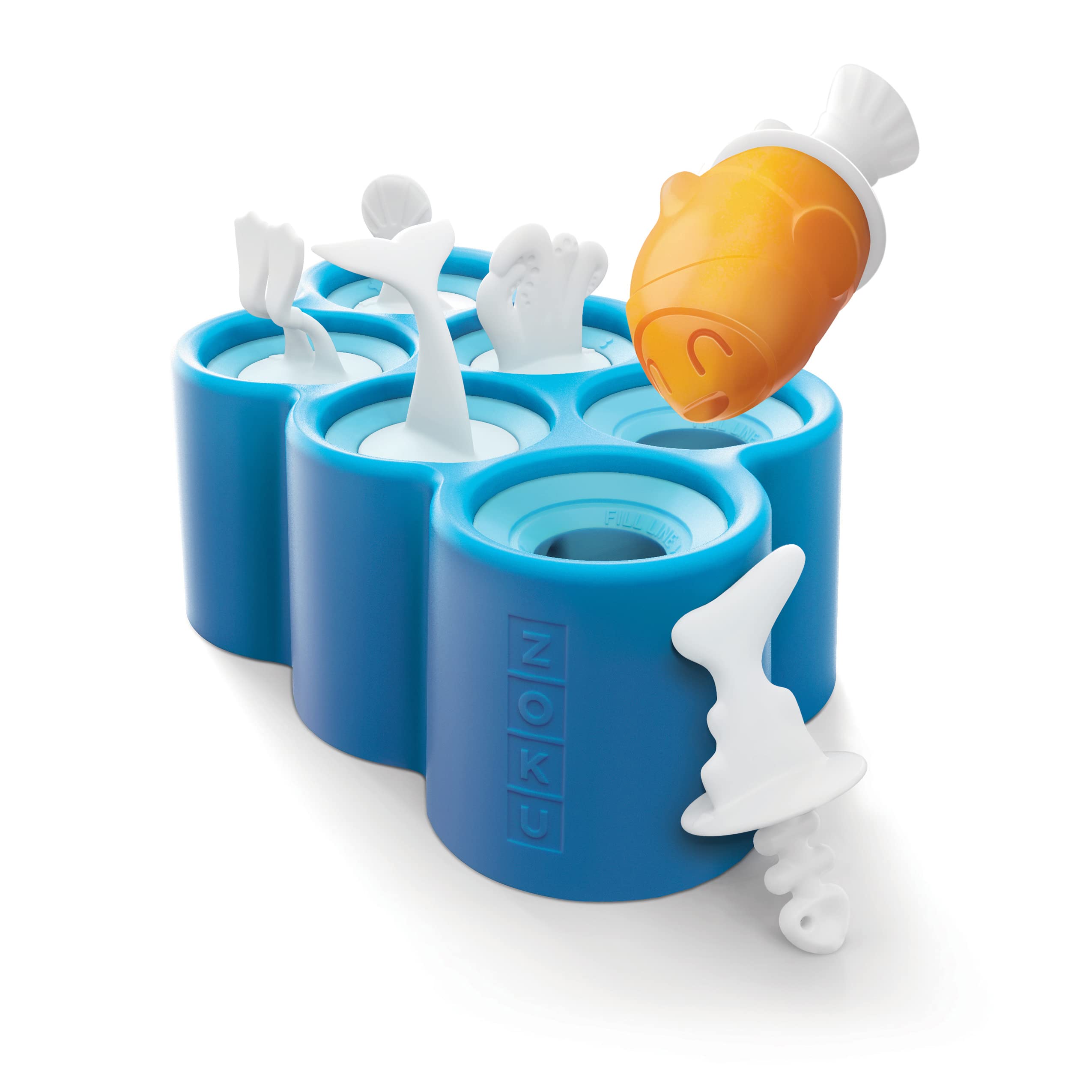 Zoku Fish Pop Molds - 6 BPA-Free Silicone Popsicle Molds with Easy-Release Sea Creature Designs | Perfect for Summer Treats, Kids Parties & Healthy Snacks
