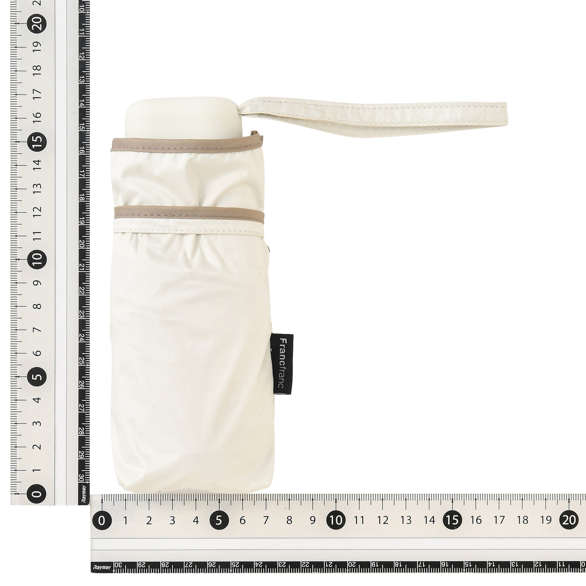 Compact Mini Parasol 47cm Ivory - Portable Sun & Rain Umbrella for Women, Men, Travel, Beach, Outdoor Activities