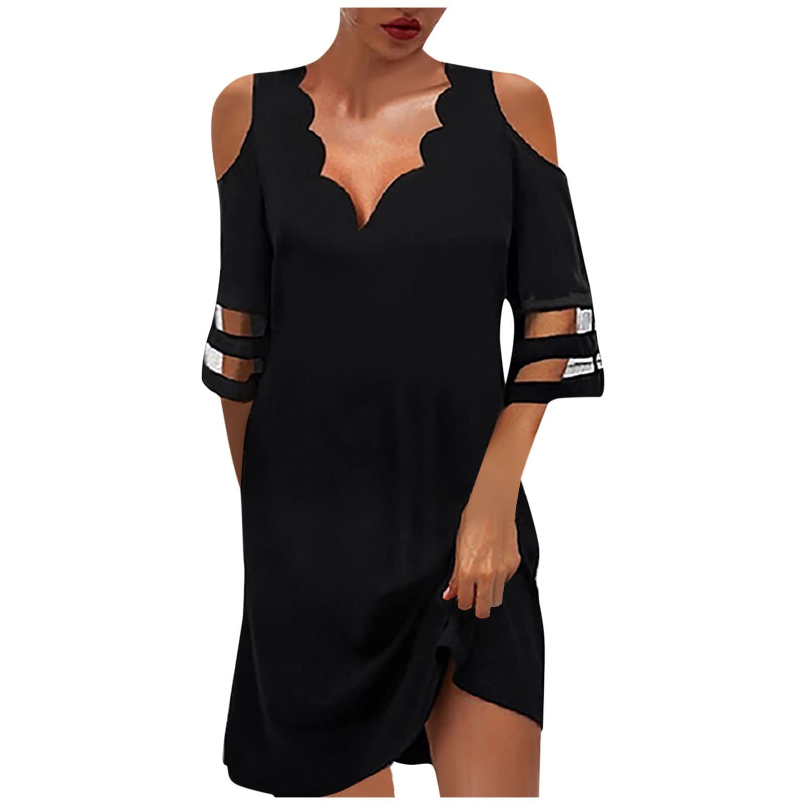 Women's Floral Striped Short Sleeve Tiered A-Line Dress - Summer Casual Long Dress for Beach, Vacation & Outdoor Parties