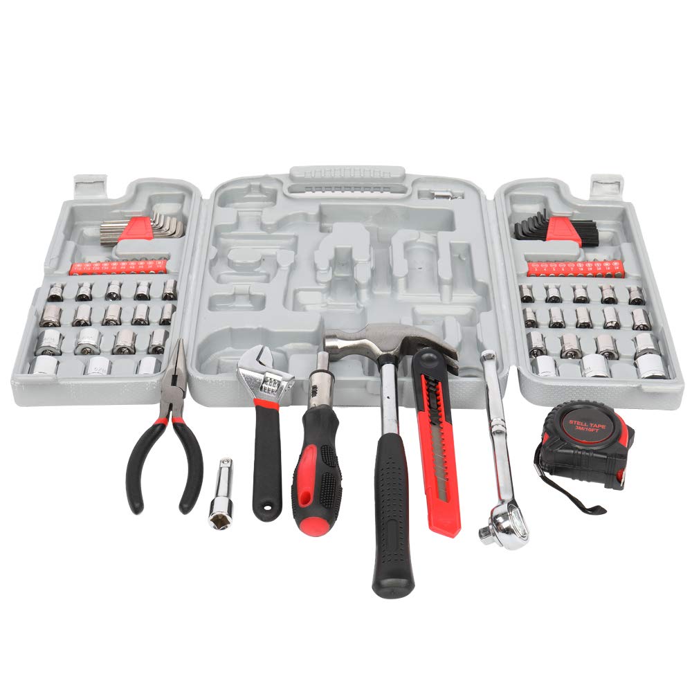 GT4-LY 186-Piece Tool Set in Grey & Black - Complete Home Repair & DIY Tool Kit for Automotive, Construction & Household Projects