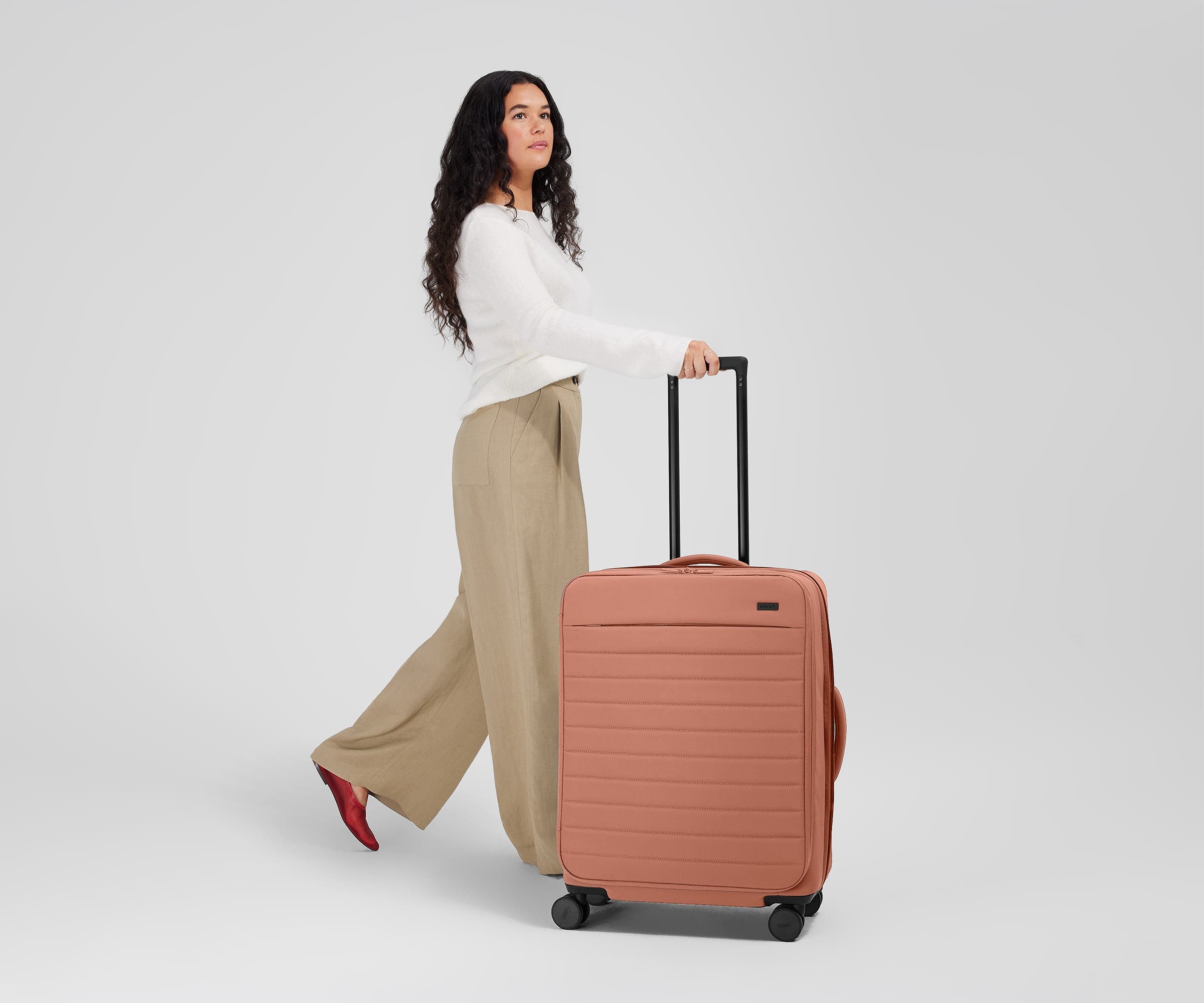 Premium Softside Medium Luggage in Elegant Clay Pink - Perfect for Travel, Business Trips & Weekend Getaways