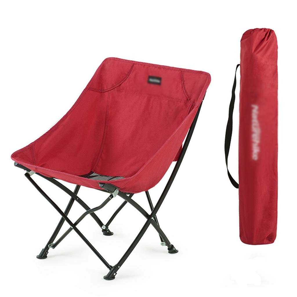 Portable Aluminum Alloy Folding Chair for Outdoor Camping, Fishing, Hiking, BBQ & Gardening - Lightweight & Durable Seat Stool (Red) - Perfect for Backyard, Beach, Picnic & Tailgating