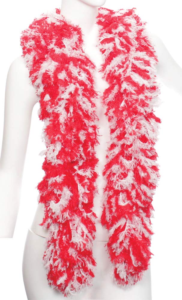 Original Featherless Boa Scarf - Soft & Lightweight Red and White Fashion Accessory for Women, Perfect for Parties, Weddings, and Winter Outfits