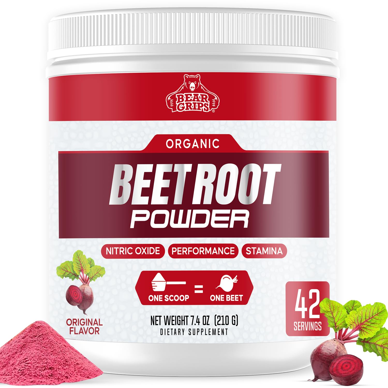 Organic Beet Root Powder - Nitric Oxide Booster, Superfood Supplement for Blood Pressure & Heart Health Support | Vegan, Non-GMO, Gluten-Free | Perfect for Smoothies, Baking & Daily Wellness