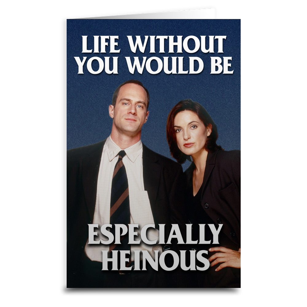 SVU Especially Heinous Greeting Card - Funny Law & Order Inspired Stationery for Fans, Lawyers & Crime Show Lovers - Perfect for Birthdays, Office Gifts & TV Enthusiasts