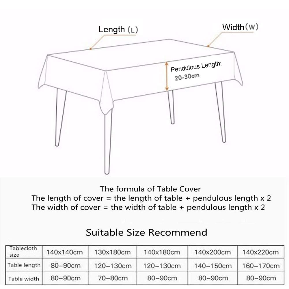 AMZALI Classic Cotton Linen Lace Tablecloth - Dust-Proof Rectangle Table Cover (55x98 Inch, Cream White) for Kitchen, Dining Room, Picnic & Home Decor | Perfect for Dinner Parties, Outdoor Events & Holiday Gatherings