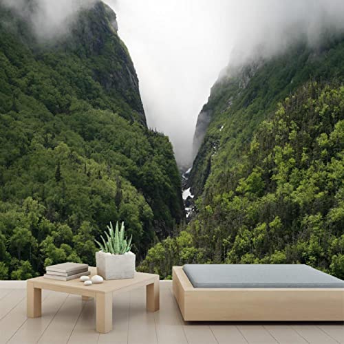 Foggy Forest 3D Wall Murals - Waterproof PVC Self-Adhesive Wallpaper | Peel and Stick Removable Poster for Bedroom, Living Room, Office Decor | 110