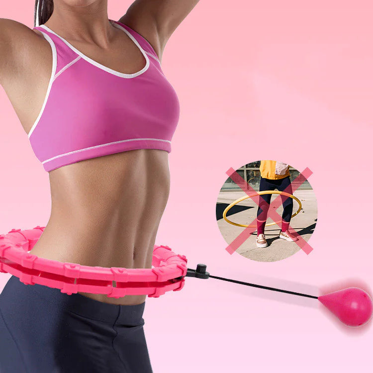 Adjustable Weighted Hula Hoop with Massage Balls for Adults - Waist Trimmer, Core Workout & Belly Fat Burner - Perfect for Home Gym, Weight Loss & Fitness Training